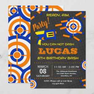 Invitación Fiesta de Cumpleaños de Guerras con Pistola de Dar