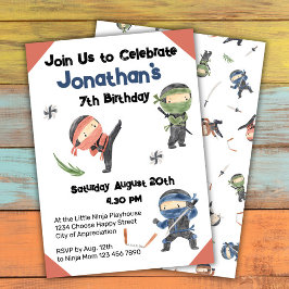 Invitación Fiesta de cumpleaños de guerreros de Ninja