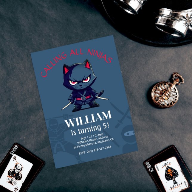 Invitación Fiesta de cumpleaños de guerreros de Ninja (Subido por el creador)