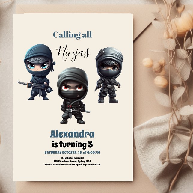 Invitación Fiesta de cumpleaños de guerreros de Ninja (Subido por el creador)