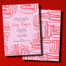 Invitación Fiesta de cumpleaños de guijarros de onda de curva