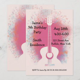 Invitación Fiesta de cumpleaños de guitarra