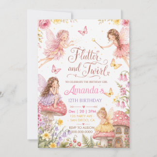 Invitación fiesta de cumpleaños de hada caprichosa