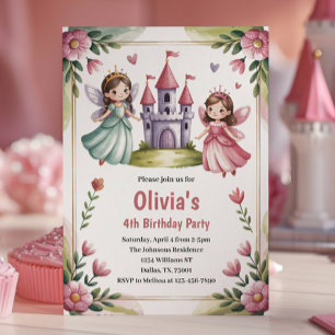 Invitación Fiesta de Cumpleaños de Hada Princesa Encantadora