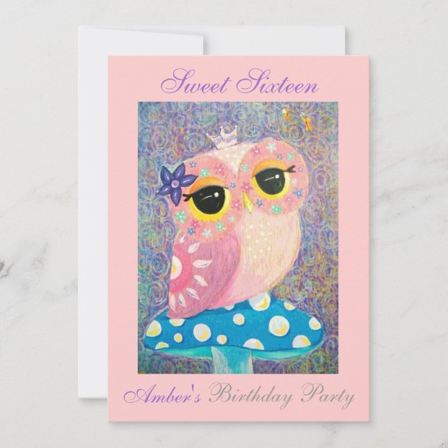 Invitación Fiesta de cumpleaños de hadas de princesa Sweet (Anverso)