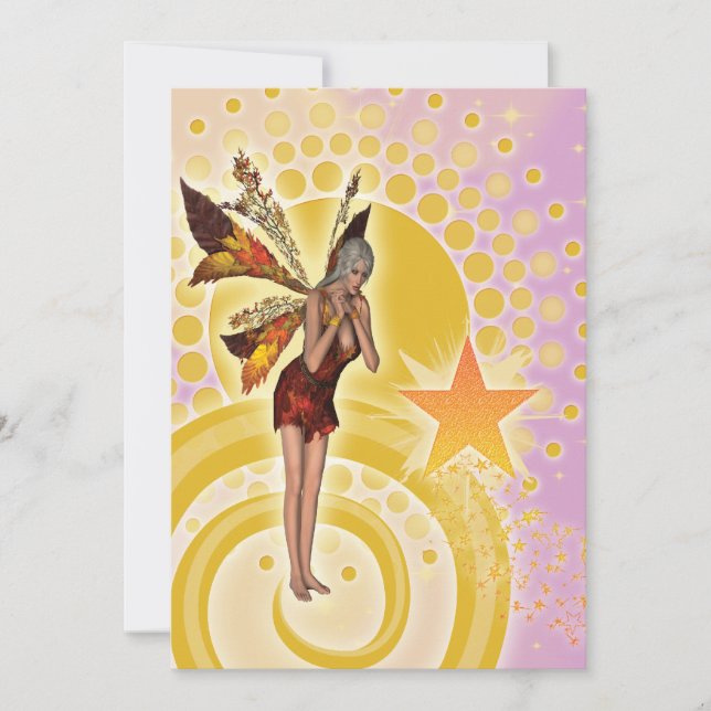 Invitación Fiesta de cumpleaños de hadas linda de los chicas (Anverso)
