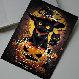 Invitación Fiesta de cumpleaños de Halloween, bruja gótica ne