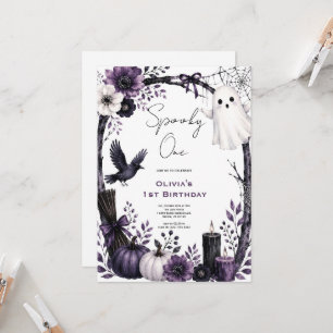 Invitación Fiesta de cumpleaños de Halloween con fantasmas ne