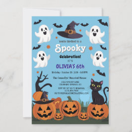 Invitación Fiesta de cumpleaños de Halloween con miedo al per