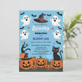 Invitación Fiesta de cumpleaños de Halloween con miedo al per