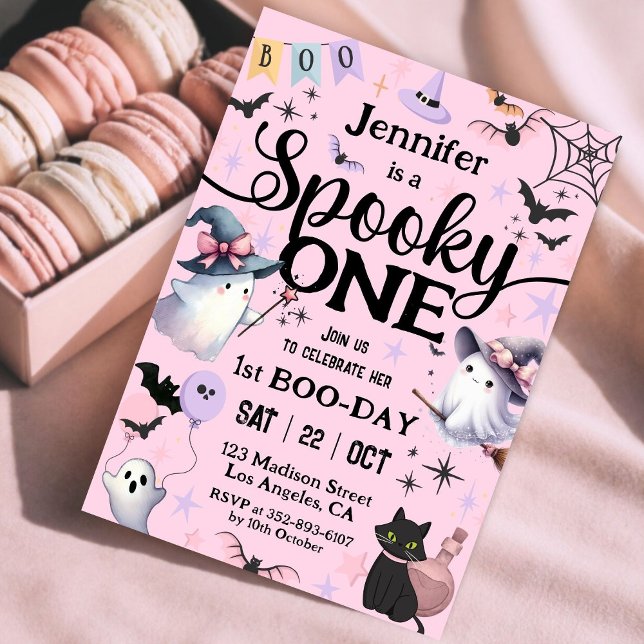 Invitación Fiesta de cumpleaños de Halloween  Cute Fantasma (Subido por el creador)