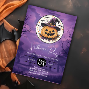 Invitación Fiesta de cumpleaños de Halloween de calabaza lind