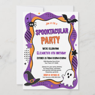 Invitación Fiesta de cumpleaños de Halloween de fantasma y mu