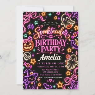 Invitación Fiesta de cumpleaños de Halloween de niña fantasma