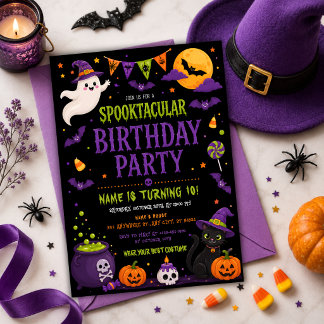 Invitación Fiesta de Cumpleaños de Halloween de Niños Fantasm
