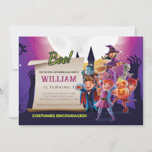 Invitación Fiesta de cumpleaños de Halloween de otoño 5
