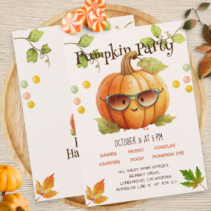 Invitación Fiesta de cumpleaños de Halloween de otoño de cala
