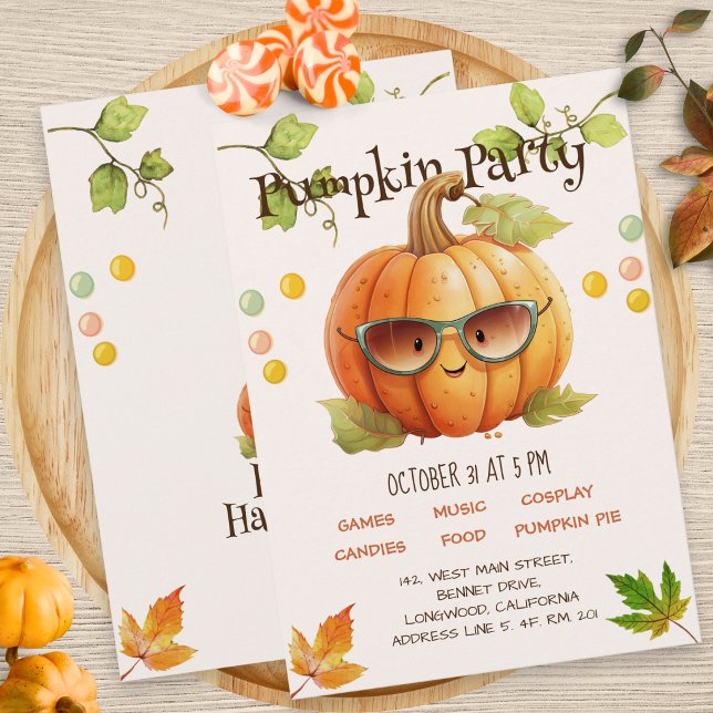Invitación Fiesta de cumpleaños de Halloween de otoño de cala (Subido por el creador)