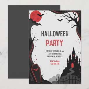 Invitación Fiesta de cumpleaños de Halloween del castillo emb