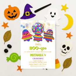 Invitación Fiesta de cumpleaños de Halloween disco para niños
