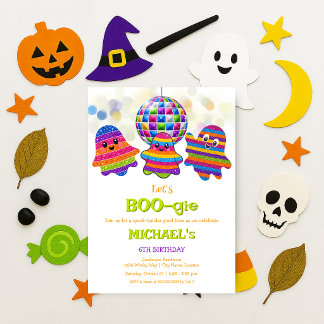 Invitación Fiesta de cumpleaños de Halloween disco para niños