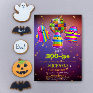 Invitación Fiesta de cumpleaños de Halloween disco para niños