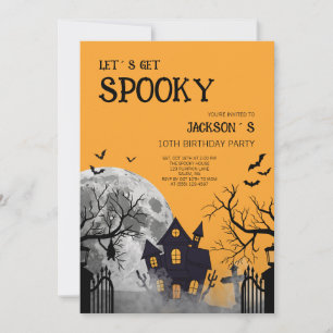 Invitación Fiesta de Cumpleaños de Halloween Embrujada 10 año