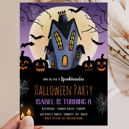 Invitación Fiesta de Cumpleaños de Halloween en Casa Embrujad