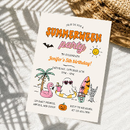Invitación Fiesta de cumpleaños de Halloween en la piscina de