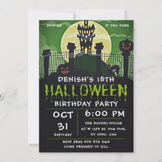 Invitación Fiesta de cumpleaños de Halloween en Spooktacular
