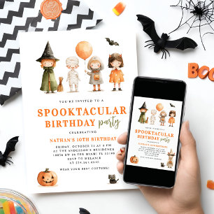 Invitación Fiesta de cumpleaños de Halloween en Spooktacular