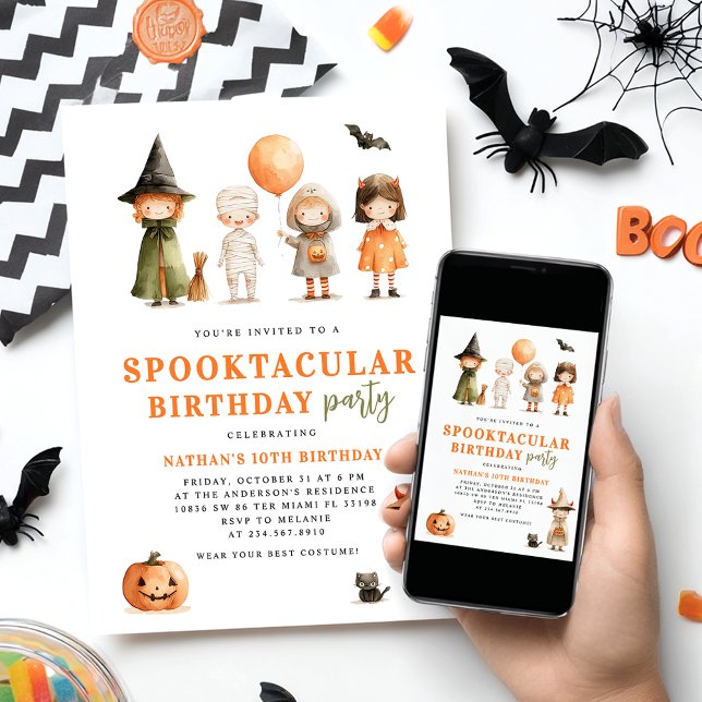 Invitación Fiesta de cumpleaños de Halloween en Spooktacular (Subido por el creador)