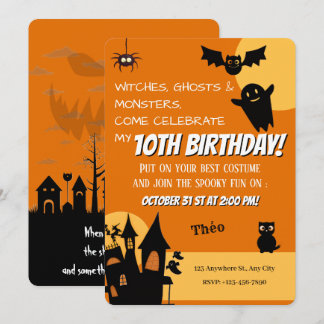 Invitación Fiesta de cumpleaños de Halloween espeluznante