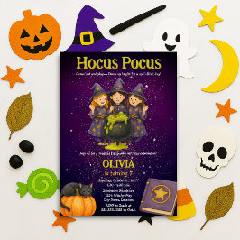 Invitación Fiesta de cumpleaños de Halloween Hocus Pocus