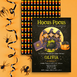 Invitación Fiesta de cumpleaños de Halloween Hocus Pocus