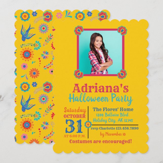 Invitación Fiesta de cumpleaños de Halloween muertos (Anverso / Reverso)