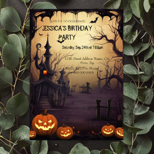 Invitación Fiesta de cumpleaños de Halloween muy aterradora