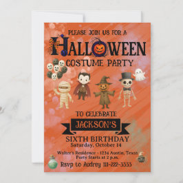 Invitación Fiesta de cumpleaños de Halloween para cualquier e