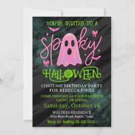 Invitación Fiesta de cumpleaños de Halloween para niñas Spook