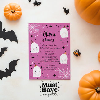 Invitación Fiesta de cumpleaños de Halloween para niños anima