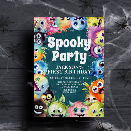Invitación Fiesta de cumpleaños de Halloween para niños con m