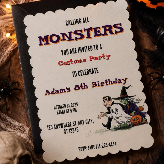 Invitación Fiesta de cumpleaños de Halloween para niños de Ha (Subido por el creador)