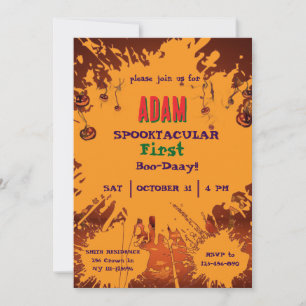 Invitación Fiesta de cumpleaños de Halloween para niños Hallo