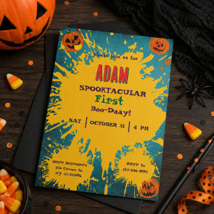 Invitación Fiesta de cumpleaños de Halloween para niños Hallo