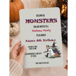 Invitación Fiesta de cumpleaños de Halloween para niños Hallo