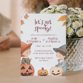 Invitación Fiesta de cumpleaños de Halloween para niños y Chi