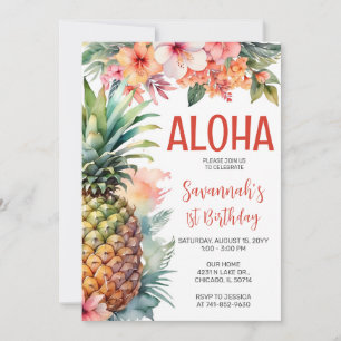 Invitación Fiesta de cumpleaños de Hawaii Aloha