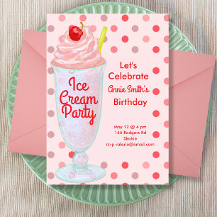 Invitación Fiesta de Cumpleaños de Helado