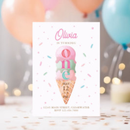 Invitación Fiesta de cumpleaños de helado crema dulce