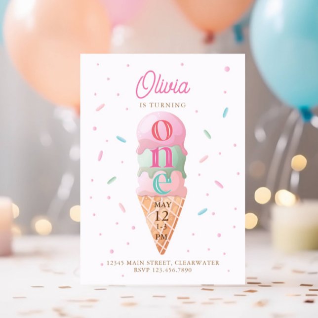 Invitación Fiesta de cumpleaños de helado crema dulce (Subido por el creador)